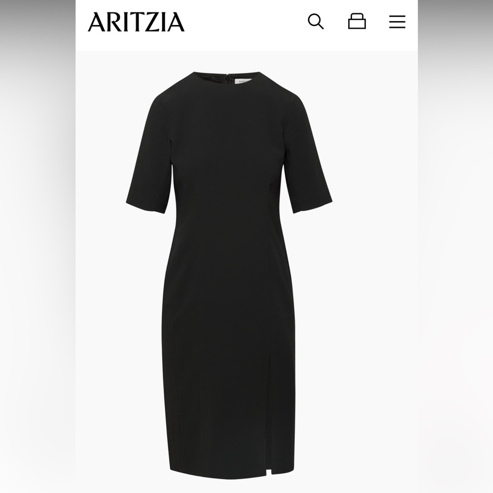 Aritzia Exalt Black Classy Crewneck Dress Size 4 NWT